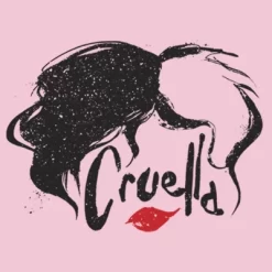 Disney Girl's Cruella Red Lips Logo T-Shirt