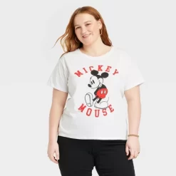 Women's Disney Mickey Mouse Short Sleeve Graphic T-Shirt - White -Family Style Shop GUEST c37ab84a 6176 4d94 9f77 a5225e73fd2c