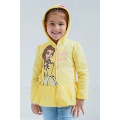Disney Princess Moana Cindrella Ariel Belle Zip Up Hoodie Little Kid To Big Kid