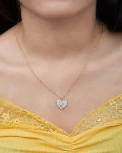 Disney Princess Beauty And The Beast Yellow Gold Plated Sterling Silver Cubic Zirconia Belle Rose Pendant Necklace, Officially Licensed -Family Style Shop GUEST c50a9aa9 0e92 44f0 87d2 3df0459931bd
