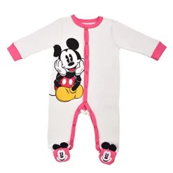 Disney Boy's Mickey Mouse Footed Baby Coverall Jumpsuit And Hat With 3D Ears For Infant -Family Style Shop GUEST c58dcaa9 8db6 4256 966e 40f1d0001972