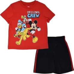 Disney Mickey Mouse Donald Duck Goofy Pluto Graphic T-Shirt And Mesh Shorts Outfit Set Infant To Little Kid -Family Style Shop GUEST c904c040 2bb5 4b6a 8bab 71d7fc7d8b6f