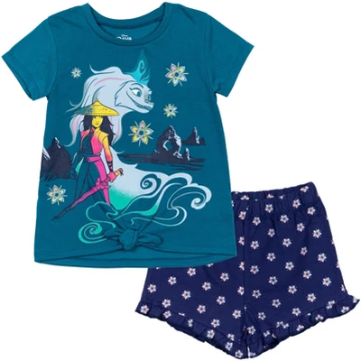 Disney Frozen Moana Princess Rapunzel Snow White Raya And The Last Dragon Girls Peplum T-Shirt And French TerryShorts Outfit Set Little Kid To Big Kid 15 Disney Frozen Moana Princess Rapunzel Snow White Raya And The Last Dragon Girls Peplum T-Shirt And French TerryShorts Outfit Set Little Kid To Big Kid - Image 13