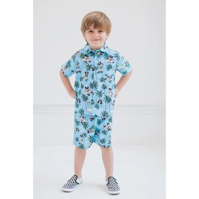Disney Mickey Mouse Hawaiian Button Down Shirt And Shorts Toddler To Big Kid 3 Disney Mickey Mouse Hawaiian Button Down Shirt And Shorts Toddler To Big Kid
