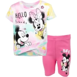 Disney Mickey Mouse & Friends Minnie Mouse Girls Graphic T-Shirt And Shorts Outfit Set Toddler -Family Style Shop GUEST ce791e31 3b21 4afb a698 c70782692a19