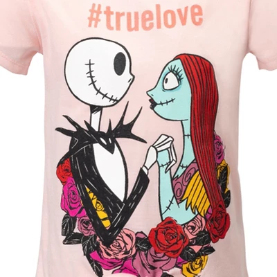 Disney Nightmare Before Christmas Knotted Graphic T-Shirt French Terry Shorts Set Black / Pink 5 Disney Nightmare Before Christmas Knotted Graphic T-Shirt French Terry Shorts Set Black / Pink - Image 3