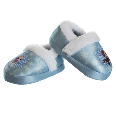 Disney Frozen Girl Slippers - Elsa And Anna Plush Lightweight Warm Comfort Soft Aline House Shoes - Blue White (Toddler-Little Kid) 4 Disney Frozen Girl Slippers - Elsa And Anna Plush Lightweight Warm Comfort Soft Aline House Shoes - Blue White (Toddler-Little Kid) - Image 2