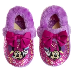 Disney Kids Girl's Minnie Mouse Slippers - Plush Lightweight Warm Comfort Soft Aline House Slippers - Fuchsia Purple (size 5-12 Toddler/Little Kid) -Family Style Shop GUEST d1a21d9c 0de7 4481 a859 ee58e22983cf