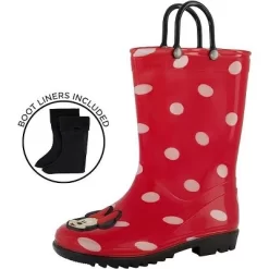 Disney Minnie Mouse Girl's Rain Boots With Soft Removable Liner, Toddler ( 1-4 Years) -Family Style Shop GUEST d2594dbe 0205 4064 a221 aa1717b72303