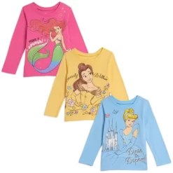 Disney Princess Cinderella Belle Ariel 3 Pack T-Shirts Multicolored -Family Style Shop GUEST d337e8ee 07a5 41cb 81d6 4a5836fd9ec3