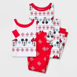 Toddler 4pc Disney Cozy Holiday Minnie And Mickey Fair Isle Pajama Set - White -Family Style Shop GUEST d50edd24 4428 4484 8758 34ad713052d1