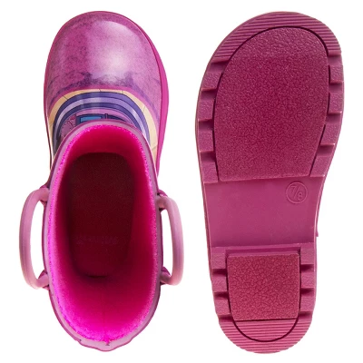 Disney Minnie Mouse Rubber Rainboots - Waterproof Lightweight Easy On With Easy Pull Handles - Fuchsia (sizes 7/1 Toddler / Little Kid / Big Kid) 7 Disney Minnie Mouse Rubber Rainboots - Waterproof Lightweight Easy On With Easy Pull Handles - Fuchsia (sizes 7/1 Toddler / Little Kid / Big Kid) - Image 5