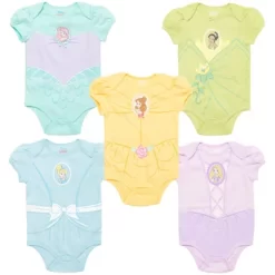 Disney Princess Ariel Belle Cinderella Rapunzel Tiana Snow White Aurora Baby Girls 5 Pack Bodysuits Newborn To Infant -Family Style Shop GUEST d6a0e005 7ebb 4d2c b95a 5b3a1d0986f9