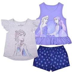 Disney Girl's 3-Pack Ruffle Sleeve Tee, Sleeveless Peplum Shirt And Casual Short Set For Toddler -Family Style Shop GUEST d6c66a9e 95f4 473b 840d 57f51816e44e