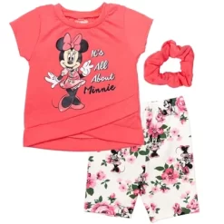 Disney Frozen Minnie Mouse Little Mermaid Elsa Princess Anna Peplum T-Shirt Shorts & Scrunchie 3 Pc Set Infant To Big Kid -Family Style Shop GUEST d6e1a406 0e7a 43a6 ba23 d95b5fa67be3