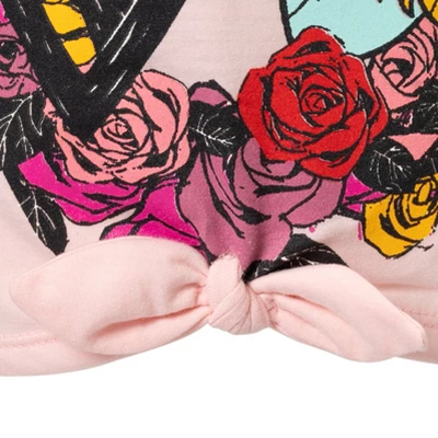 Disney Nightmare Before Christmas Knotted Graphic T-Shirt French Terry Shorts Set Black / Pink 6 Disney Nightmare Before Christmas Knotted Graphic T-Shirt French Terry Shorts Set Black / Pink - Image 4