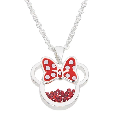 Disney Minnie Mouse Womens Silver Plated Birthstone Shaker Necklace, 18+2" 7 Disney Minnie Mouse Womens Silver Plated Birthstone Shaker Necklace, 18+2" - Image 5