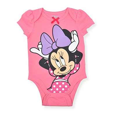 Disney Girl's 5-Pack Minnie Mouse Graphic Baby Bodysuit Creeper Set For Infant 4 Disney Girl's 5-Pack Minnie Mouse Graphic Baby Bodysuit Creeper Set For Infant - Image 2