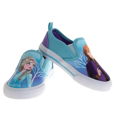 Frozen Elsa Anna Girls No Lace Shoes - Kids Disney Character Loafer Low Top SlipOn Casual Tennis Canvas Sneakers (size 5-12 Toddler - Little Kid) 4 Frozen Elsa Anna Girls No Lace Shoes - Kids Disney Character Loafer Low Top SlipOn Casual Tennis Canvas Sneakers (size 5-12 Toddler - Little Kid) - Image 2