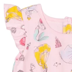 Disney Princess Mulan Belle Ariel Cinderella Sleeveless Romper Pink