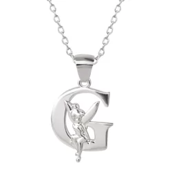 Disney Tinkerbell Initial Silver Pendant Necklace -Family Style Shop GUEST dede1a38 bcd0 4df3 994c 4099e2e4f07d