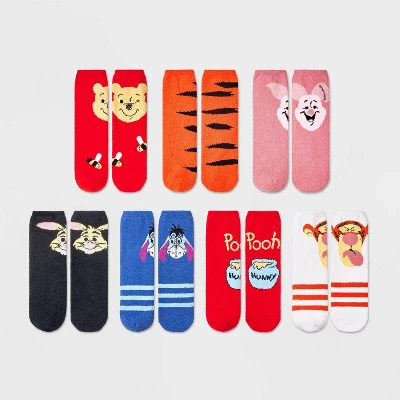 Disney Women's Winnie The Pooh 7 Days Of Cozy Crew Socks - Assorted Colors 4-10 3 Disney Women's Winnie The Pooh 7 Days Of Cozy Crew Socks - Assorted Colors 4-10