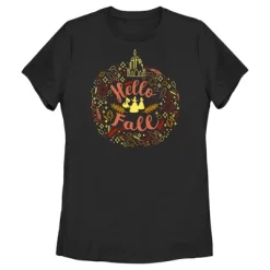 Women's Disney Princess Silhouettes Hello Fall T-Shirt -Family Style Shop GUEST e07255b9 6051 4293 ae4c 2b4e9e23976a