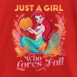 Girl's Disney Ariel Just A Girl Who Loves Fall T-Shirt