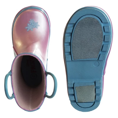 Disney Frozen Elsa Anna Princess Rubber Rainboots - Waterproof Lightweight Easy On With Easy Pull Handles - Pink / Blue (7-1 Toddler / Little Kid / Big Kid) 7 Disney Frozen Elsa Anna Princess Rubber Rainboots - Waterproof Lightweight Easy On With Easy Pull Handles - Pink / Blue (7-1 Toddler / Little Kid / Big Kid) - Image 5