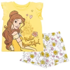 Disney Frozen Moana Princess Rapunzel Snow White Raya And The Last Dragon Girls Peplum T-Shirt And French TerryShorts Outfit Set Toddler -Family Style Shop GUEST e1e8b3f2 f154 4e98 b324 562f06ea0892