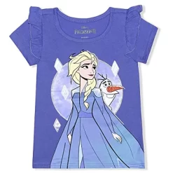 Disney Girl's Frozen 3 Piece Casual Wear, Ruffle Short Sleeve Shirts And Leggings Set For Toddler -Family Style Shop GUEST e30c439e ce00 4803 bd90 f6c418cad480