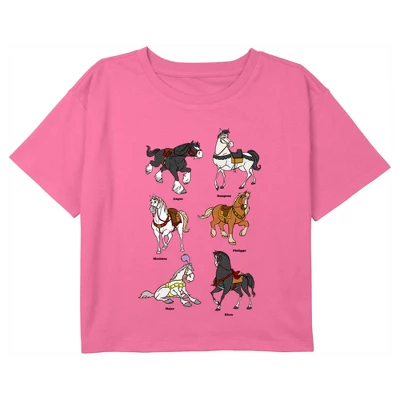 Disney Princess Girl's Disney Horses Diagram Crop T-Shirt 4 Disney Princess Girl's Disney Horses Diagram Crop T-Shirt - Image 2