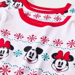 Toddler 4pc Disney Cozy Holiday Minnie And Mickey Fair Isle Pajama Set - White -Family Style Shop GUEST e785cd3b 5646 42e9 a488 8922895f287d