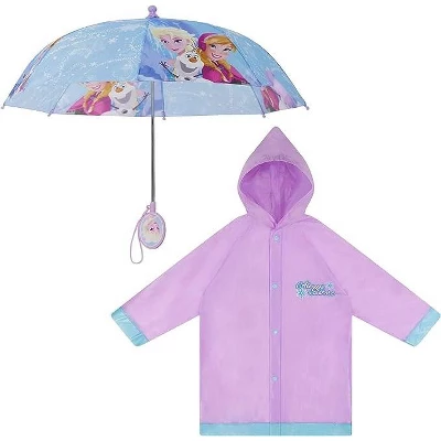 Disney Frozen Elsa And Anna Girl’s Umbrella And Raincoat Set, Kids Ages 4-7 7 Disney Frozen Elsa And Anna Girl’s Umbrella And Raincoat Set, Kids Ages 4-7 - Image 5