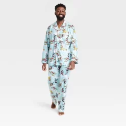 Men's Disney 100 Coat Pajama Set 2pc - Blue -Family Style Shop GUEST e81c1d2a e119 496f ad29 23708113d94c