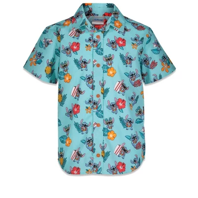Disney Lilo & Stitch Mickey Mouse Lion King Simba Hawaiian Blue Button Down Shirt Little Kid To Big Kid 10 Disney Lilo & Stitch Mickey Mouse Lion King Simba Hawaiian Blue Button Down Shirt Little Kid To Big Kid - Image 8