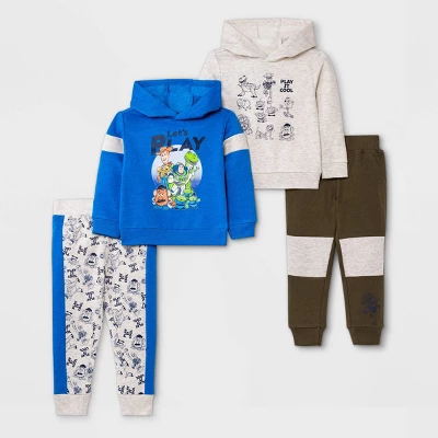 Disney Toddler Boys' 4pc Toy Story Fleece Top And Jogger Set - Blue/Light Gray/Green 7 Disney Toddler Boys' 4pc Toy Story Fleece Top And Jogger Set - Blue/Light Gray/Green - Image 5