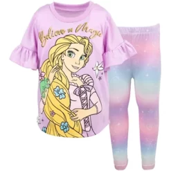 Disney Princess Moana Frozen Little Mermaid Rapunzel Jasmine Belle Girls T-Shirt And Leggings Outfit Set Toddler To Big Kid -Family Style Shop GUEST eaf6f38c 7b43 4f40 bf85 48a14909861f