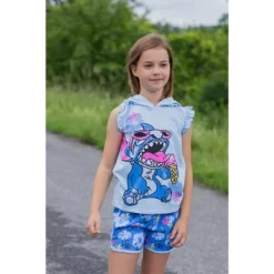Disney Minnie Mouse Lilo & Stitch Girls French Terry Tank Top Shirt Dolphin And Active Shorts Little Kid To Big Kid
