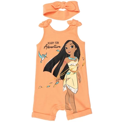 Disney Princess Rapunzel Ariel Belle Jasmine Aurora Baby Girls Snap Romper And Headband Newborn To Toddler 17 Disney Princess Rapunzel Ariel Belle Jasmine Aurora Baby Girls Snap Romper And Headband Newborn To Toddler - Image 15