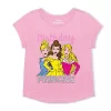 Disney Girl's Birthday Princess Glitter Print Short Sleeve Graphic Tee For Toddler -Family Style Shop GUEST efc46acc 78e7 4cc4 8d0a 1ccc43a0bf71