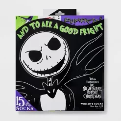 Disney Women's The Nightmare Before Christmas 15 Days Of Socks Advent Calendar - Assorted Colors 4-10