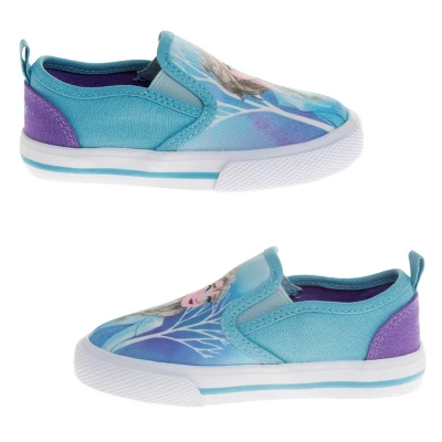 Frozen Elsa Anna Girls No Lace Shoes - Kids Disney Character Loafer Low Top SlipOn Casual Tennis Canvas Sneakers (size 5-12 Toddler - Little Kid) 5 Frozen Elsa Anna Girls No Lace Shoes - Kids Disney Character Loafer Low Top SlipOn Casual Tennis Canvas Sneakers (size 5-12 Toddler - Little Kid) - Image 3