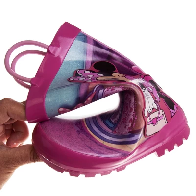 Disney Minnie Mouse Rubber Rainboots - Waterproof Lightweight Easy On With Easy Pull Handles - Fuchsia (sizes 7/1 Toddler / Little Kid / Big Kid) 5 Disney Minnie Mouse Rubber Rainboots - Waterproof Lightweight Easy On With Easy Pull Handles - Fuchsia (sizes 7/1 Toddler / Little Kid / Big Kid) - Image 3