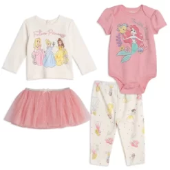 Disney Princess Disney Minnie Mouse Princess Ariel Baby Girls Bodysuit Graphic T-Shirt Mesh Skirt And Leggings 4 Piece Layette Set -Family Style Shop GUEST f19c26ed fdb2 41d7 a629 2d849702141d