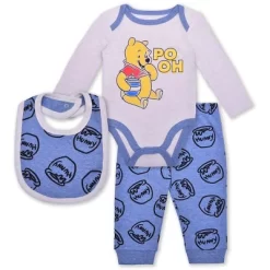Disney Boy's 3-Piece Winnie The Pooh Long Sleeve Baby Bodysuit Creeper, Bib And Jogger Pant Set For Infant -Family Style Shop GUEST f3655b8b 67c3 46be 8466 6be041ccb57e