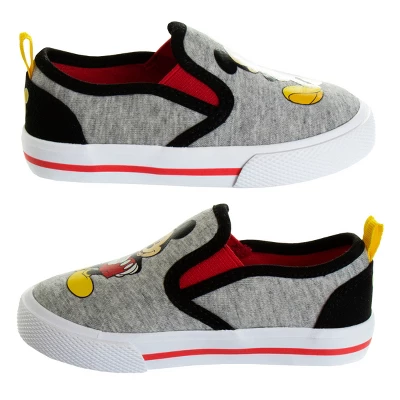 Mickey Mouse Kids Casual No Lace Shoes - Low Top Canvas Slip-on Tennis Boys Sneakers - Disney Character Sneaker Shoe (Size 5-12 Toddler - Little Kid) 4 Mickey Mouse Kids Casual No Lace Shoes - Low Top Canvas Slip-on Tennis Boys Sneakers - Disney Character Sneaker Shoe (Size 5-12 Toddler - Little Kid) - Image 2