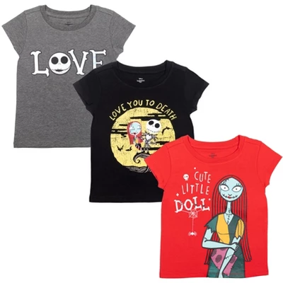 Disney Nightmare Before Christmas Jack Skellington Sally Gray 3 Pack Graphic T-Shirts Gray/Black/Red 11 Disney Nightmare Before Christmas Jack Skellington Sally Gray 3 Pack Graphic T-Shirts Gray/Black/Red - Image 9