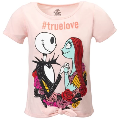Disney Nightmare Before Christmas Knotted Graphic T-Shirt French Terry Shorts Set Black / Pink 3 Disney Nightmare Before Christmas Knotted Graphic T-Shirt French Terry Shorts Set Black / Pink
