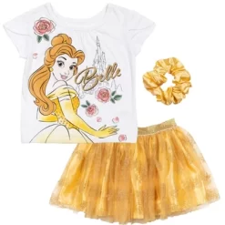 Disney Princess Disney Moana Princess Frozen Rapunzel Jasmine Belle Girls T-Shirt Tulle Skirt And Scrunchie 3 Piece Outfit Set Little Kid To Big Kid -Family Style Shop GUEST fcf3e25c 51d8 474b a8c6 932c4f6afb0d